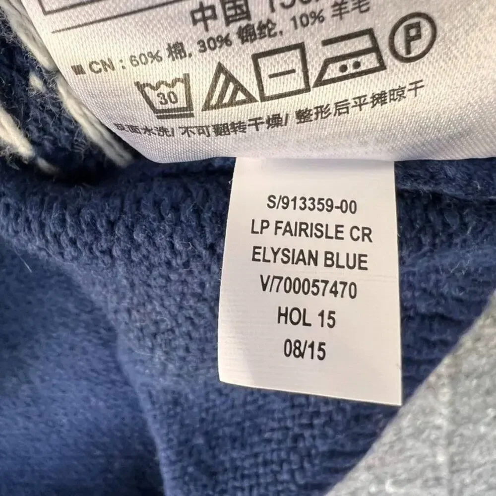 GAP Sweater Unisex Kids XL Wool Blend Fairisle Elysian Blue Multicolor Holiday